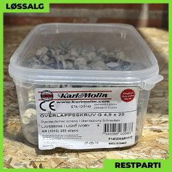 Overlapskrue - 4,8x20 mm - Farmer - RAL 1015 Beige - 250 stk.