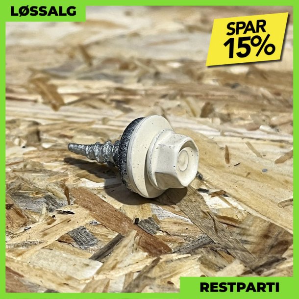 Overlapskrue - 4,8x20 mm - Farmer - RAL 1015 Beige - 250 stk.