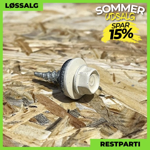 Overlapskrue - 4,8x20 mm - Farmer - RAL 1015 Beige - 250 stk.