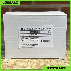 Skrue til stlse - 4,8x19 mm - TTAP Torx - RAL 7024 Grafitgr - 100 stk.