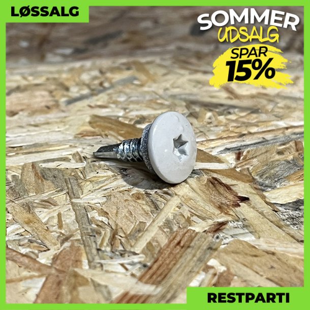 Skrue til stlse - 4,8x19 mm - TTAP Torx - RAL 7044 Lysegr - 100 stk.