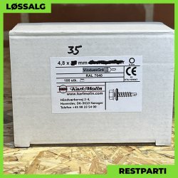 Montageskrue - 4,8x35 mm - Farmer - RAL 7040 Lysegr - 100 stk.