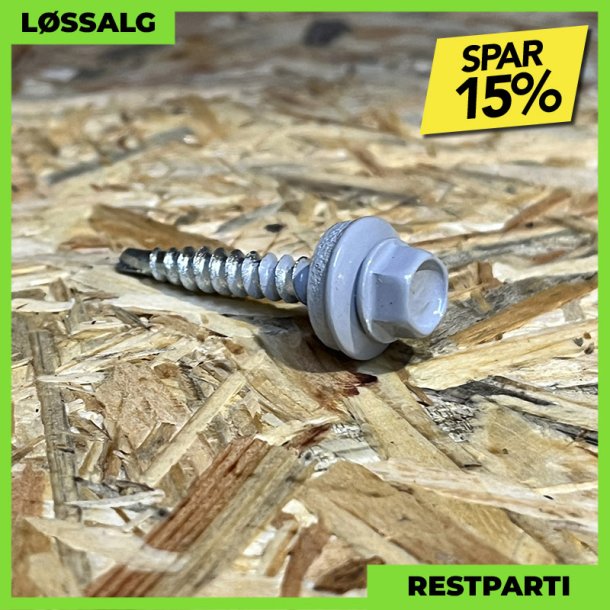Montageskrue - 4,8x35 mm - Farmer - RAL 7040 Lysegr - 100 stk.