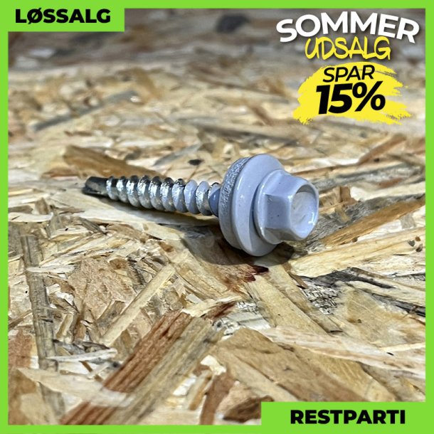 Montageskrue - 4,8x35 mm - Farmer - RAL 7040 Lysegr - 100 stk.