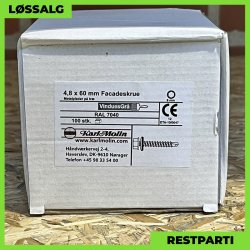 Montageskrue - 4,8x60 mm - Farmer - RAL 7040 Lysegr - 100 stk.