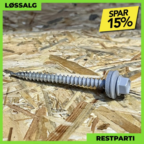 Montageskrue - 4,8x60 mm - Farmer - RAL 7040 Lysegr - 100 stk.