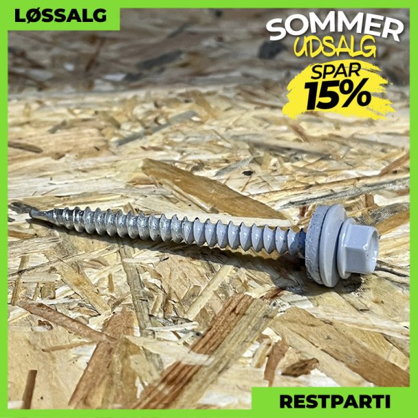 Montageskrue - 4,8x60 mm - Farmer - RAL 7040 Lysegr - 100 stk.