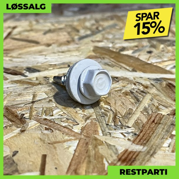 Overlapskrue - 4,8x20 mm - Farmer - RAL 7044 Lysegr - 250 stk.