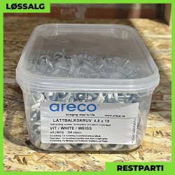 Skrue til stlse - 4,8x19 mm - Farmer - RAL 9010 Hvid - 250 stk.