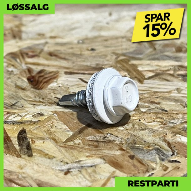 Skrue til stlse - 4,8x19 mm - Farmer - RAL 9010 Hvid - 250 stk.