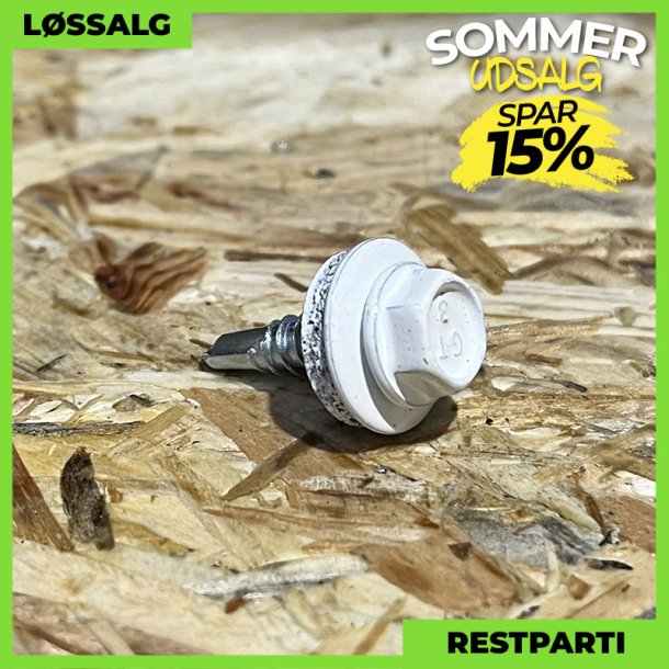 Skrue til stlse - 4,8x19 mm - Farmer - RAL 9010 Hvid - 250 stk.