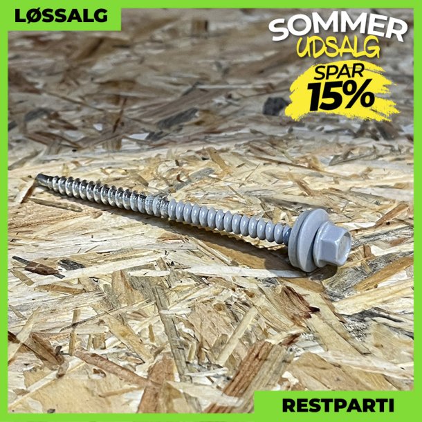 Montageskrue - 4,8x80 mm - Farmer - RAL 9006 Silver - 100 stk.