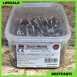 Overlapskrue - 4,8x20 mm - Farmer - RAL 8004 Teglrd - 250 stk.