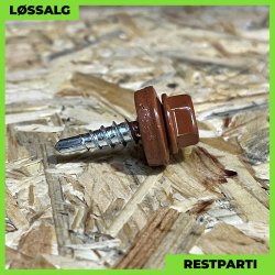 Overlapskrue - 4,8x20 mm - Farmer - RAL 8004 Teglrd - 250 stk.