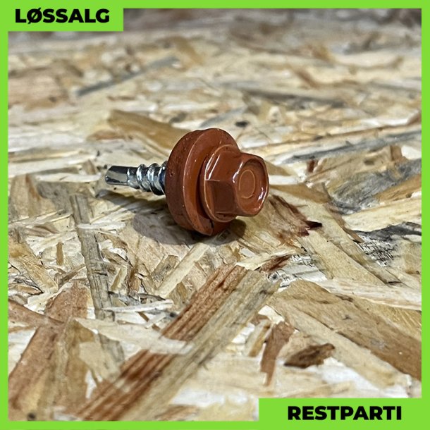 Overlapskrue - 4,8x20 mm - Farmer - RAL 8004 Teglrd - 250 stk.