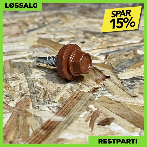 Overlapskrue - 4,8x20 mm - Farmer - RAL 8004 Teglrd - 250 stk.