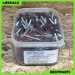Montageskrue - 4,8x60 mm - Farmer - RAL 3009 Mrkerd - 200 stk.