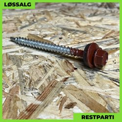 Montageskrue - 4,8x60 mm - Farmer - RAL 3009 Mrkerd - 200 stk.