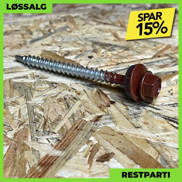 Montageskrue - 4,8x60 mm - Farmer - RAL 3009 Mrkerd - 200 stk.