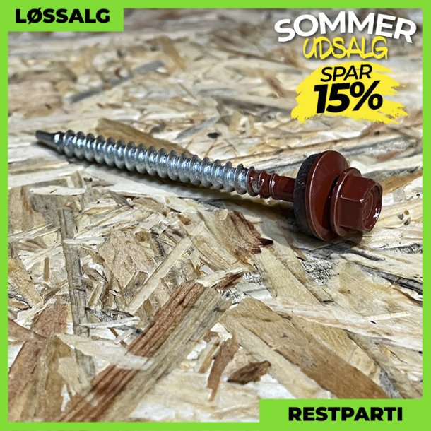 Montageskrue - 4,8x60 mm - Farmer - RAL 3009 Mrkerd - 200 stk.