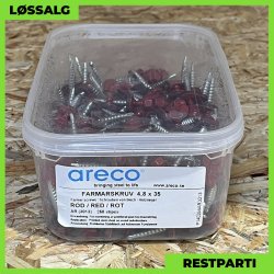 Montageskrue - 4,8x35 mm - Farmer - RAL 3013 Svenskrd - 250 stk.