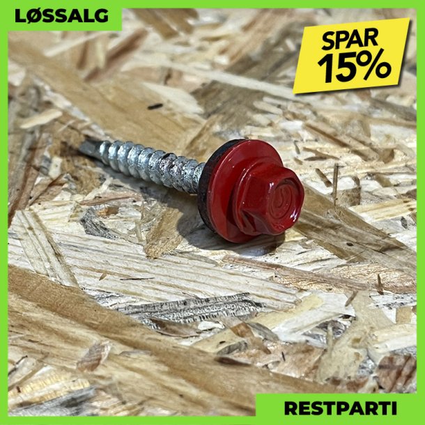 Montageskrue - 4,8x35 mm - Farmer - RAL 3013 Svenskrd - 250 stk.