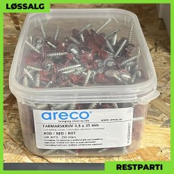 Montageskrue - 4,8x35 mm - Farmer - RAL 3011 Rd - 250 stk.