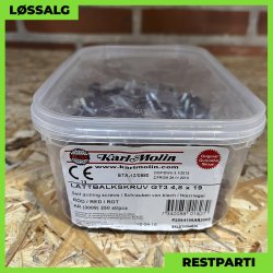 Skrue til stlse - 4,8x19 mm - Farmer - RAL 3009 Mrkerd - 250 stk.