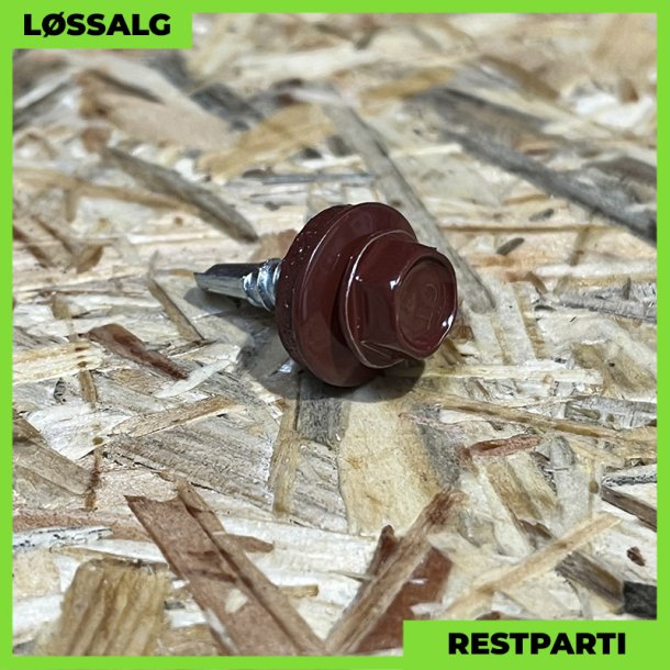 Skrue til stlse - 4,8x19 mm - Farmer - RAL 3009 Mrkerd - 250 stk.