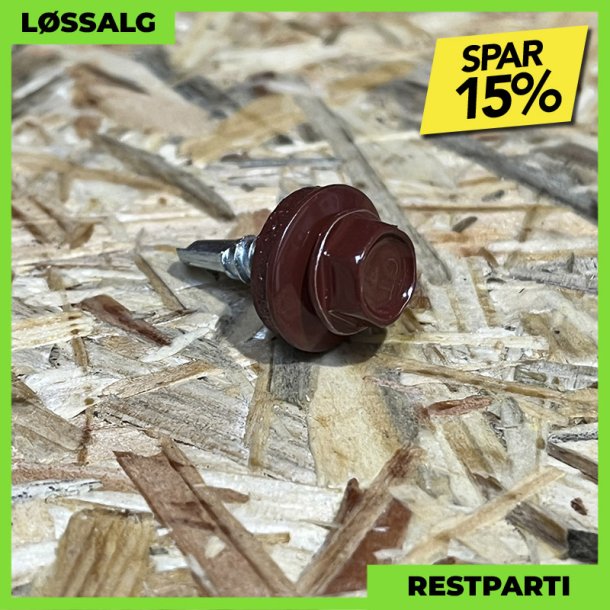 Skrue til stlse - 4,8x19 mm - Farmer - RAL 3009 Mrkerd - 250 stk.
