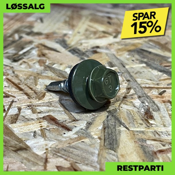 Skrue til stlse - 4,8x19 mm - Farmer - RAL 6003 Olivengrn - 250 stk.