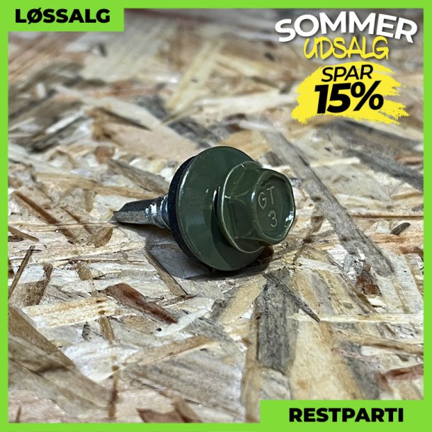 Skrue til stlse - 4,8x19 mm - Farmer - RAL 6003 Olivengrn - 250 stk.