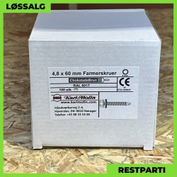 Montageskrue - 4,8x60 mm - Farmer - RAL 8017 Brun - 100 stk.
