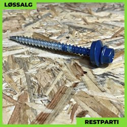 Montageskrue - 4,8x60 mm - Farmer - RAL 5001 Mrkebl - 100 stk.