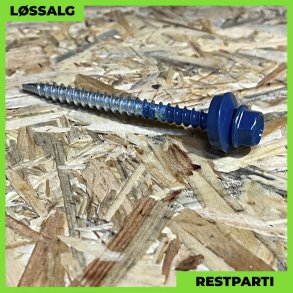 Montageskrue - 4,8x60 mm - Farmer - RAL 5001 Mrkebl - 100 stk.