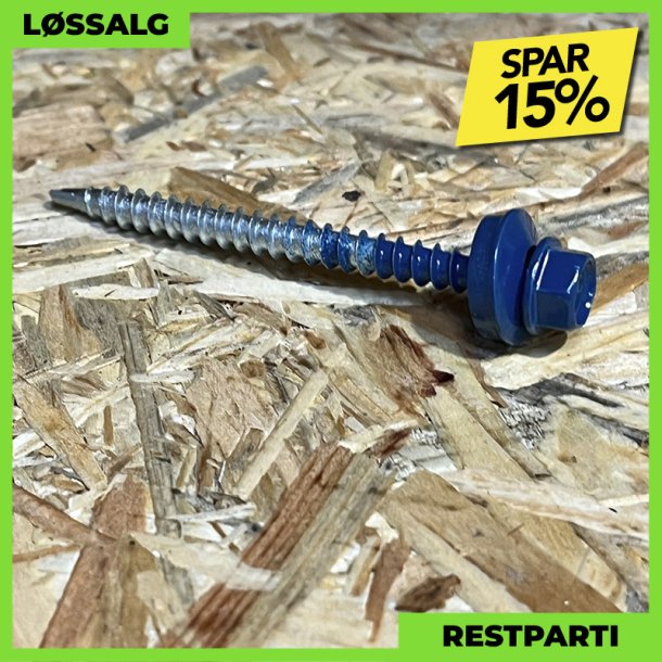 Montageskrue - 4,8x60 mm - Farmer - RAL 5001 Mrkebl - 100 stk.