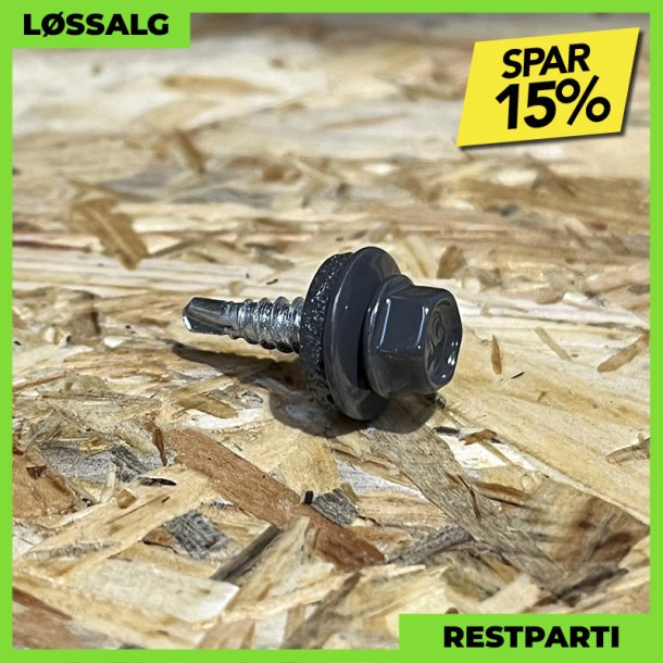 Overlapskrue - 4,8x20 mm - Farmer - RAL 7024 Grafitgr - 100 stk.