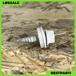 Overlapskrue - 4,8x20 mm - Farmer - RAL 9010 Hvid - 100 stk.