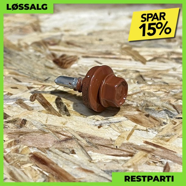 Skrue til stlse - 4,8x19 mm - Farmer - RAL 8004 Teglrd - 100 stk.