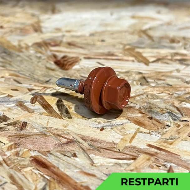 Skrue til stlse - 4,8x19 mm - Farmer - RAL 8004 Teglrd - 100 stk.