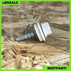 Overlapskrue - 4,8x20 mm - Farmer - RAL 9010 Hvid - 250 stk.