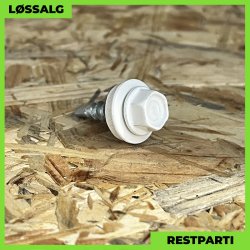 Overlapskrue - 4,8x20 mm - Farmer - RAL 9010 Hvid - 250 stk.