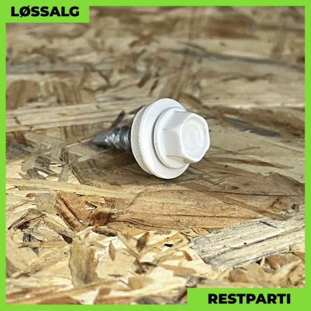 Overlapskrue - 4,8x20 mm - Farmer - RAL 9010 Hvid - 250 stk.