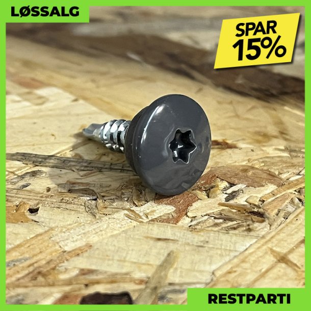 Overlapskrue - 4,8x20 mm - TTAP Torx - RAL 7024 Grafitgr - 100 stk.