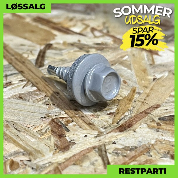 Overlapskrue - 4,8x20 mm - Farmer - RAL 9006 Silver - 100 stk.