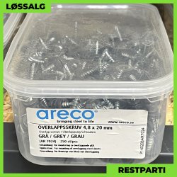 Overlapskrue - 4,8x20 mm - Farmer - RAL 7024 Grafitgr - 250 stk.