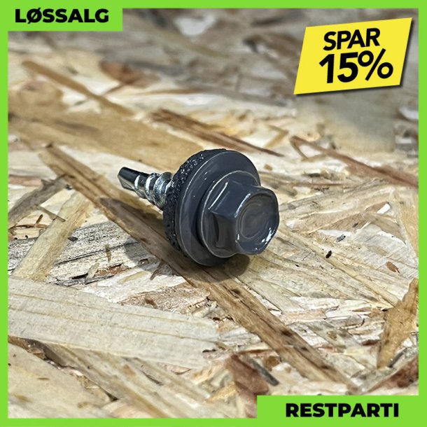 Overlapskrue - 4,8x20 mm - Farmer - RAL 7024 Grafitgr - 250 stk.