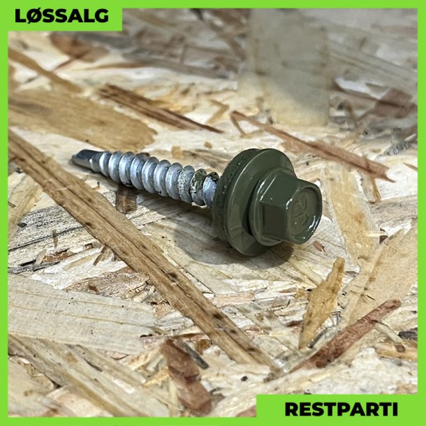 Montageskrue - 4,8x35 mm - Farmer - RAL 6003 Olivengrn - 100 stk.