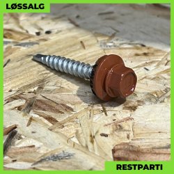 Montageskrue - 4,8x35 mm - Farmer - RAL 8004 Teglrd - 100 stk.