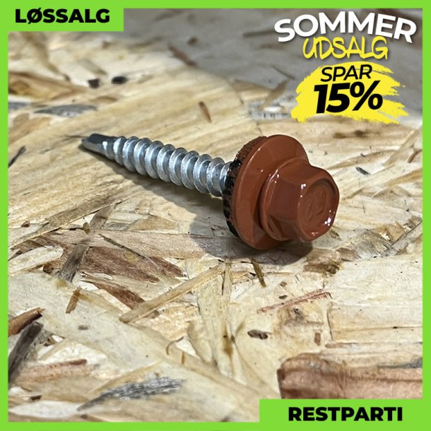 Montageskrue - 4,8x35 mm - Farmer - RAL 8004 Teglrd - 100 stk.